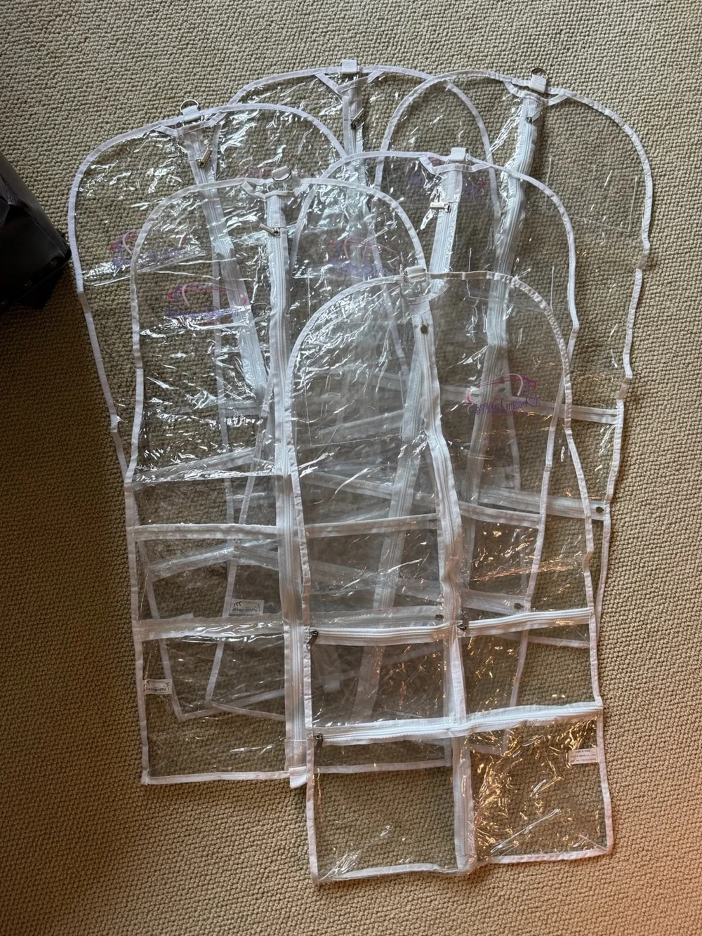 clear gusseted garment bag with fabric trim - dream duffel!